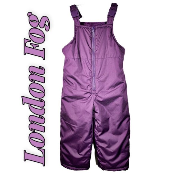 LONDON FOG Fushia Purple Insulated Baby Snow Bib, Size 3T - Picture 2 of 10